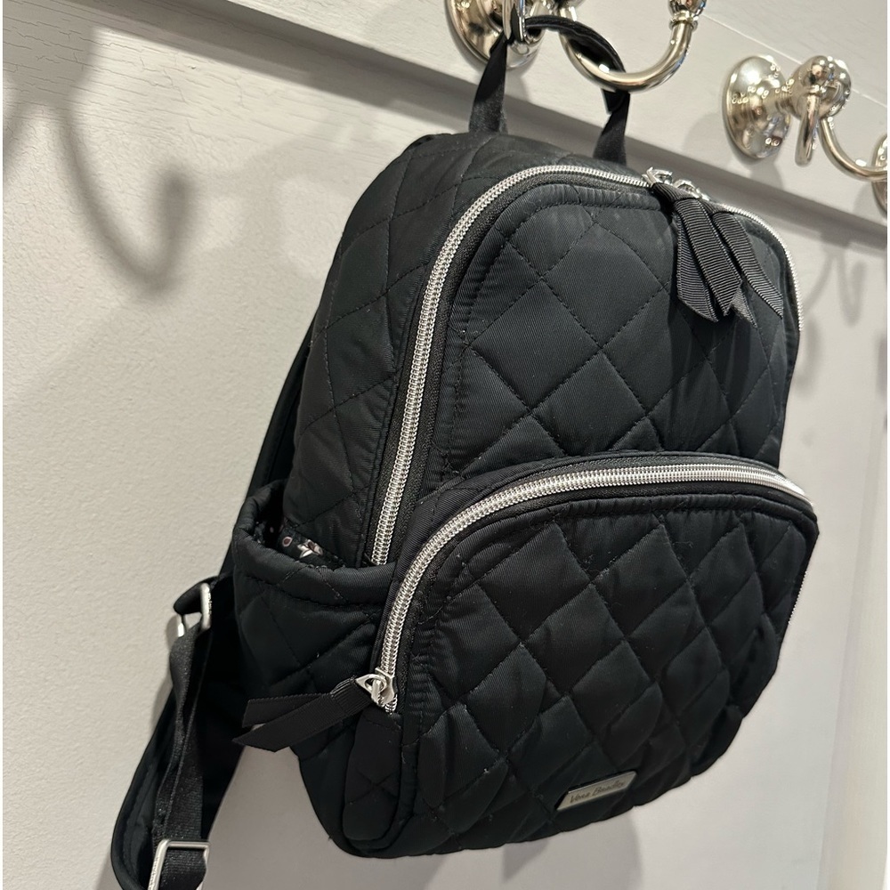 Vera Bradley Black Small Backpack in Performance Twill - Picture 10 of 11
